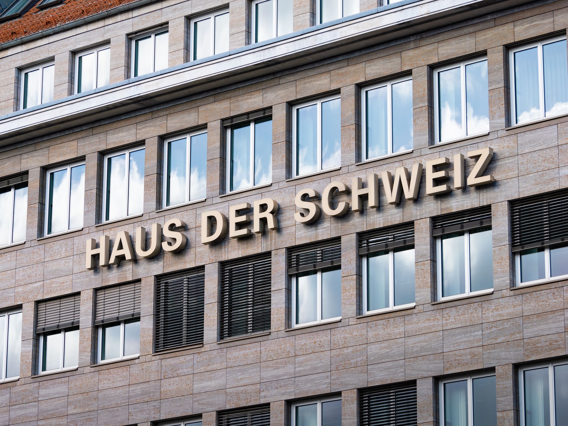 Haus der Schweiz Lettering on a Building in Berlin